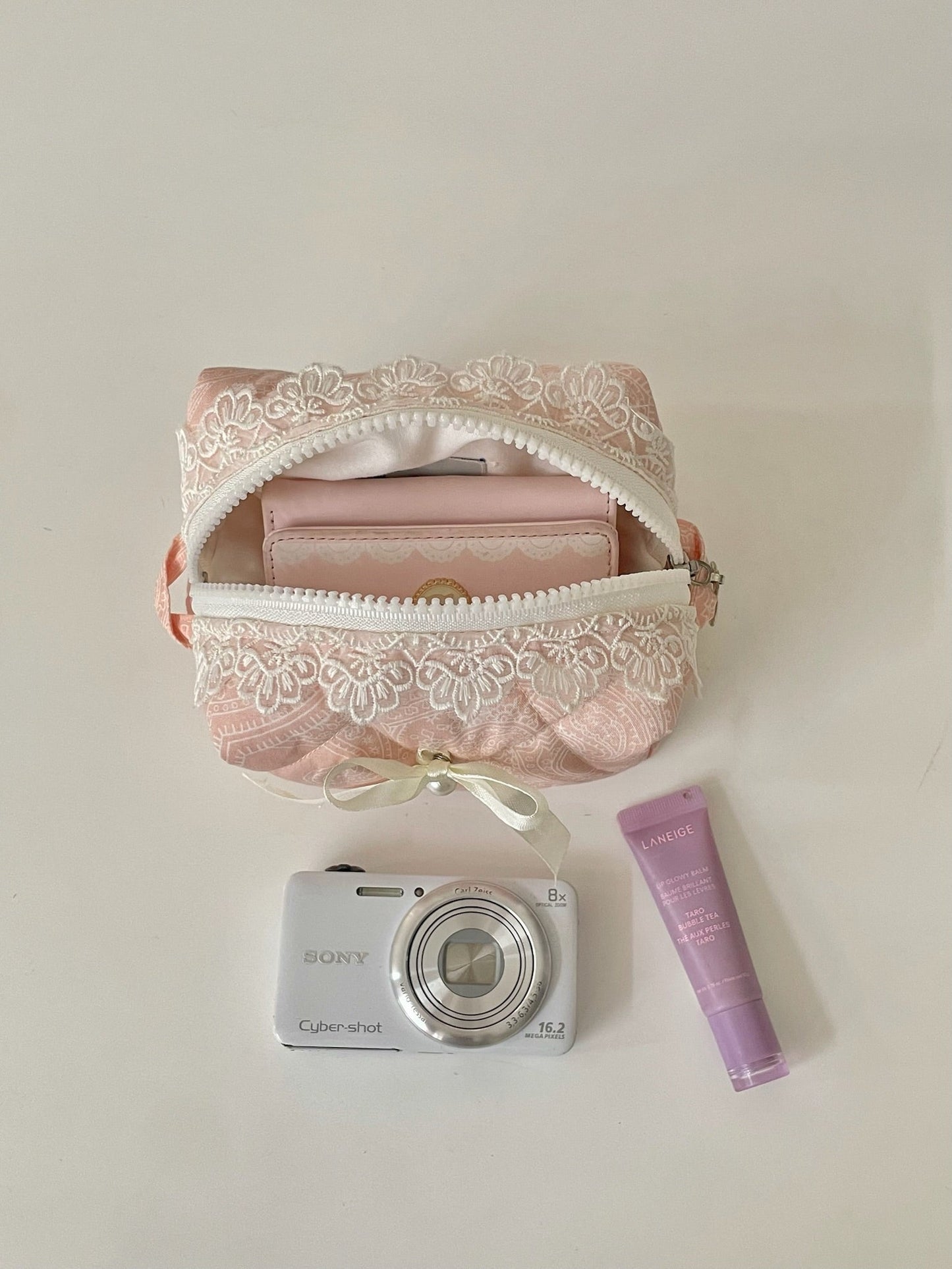 Sakura Pink Mini Quilted Beauty Case Amora