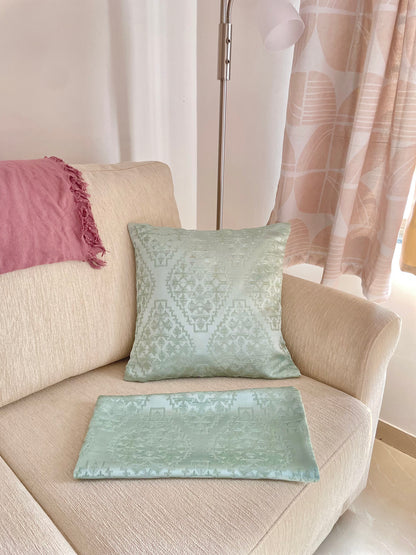 Mandarin Aqua Mosaic Pillow Cover Amora