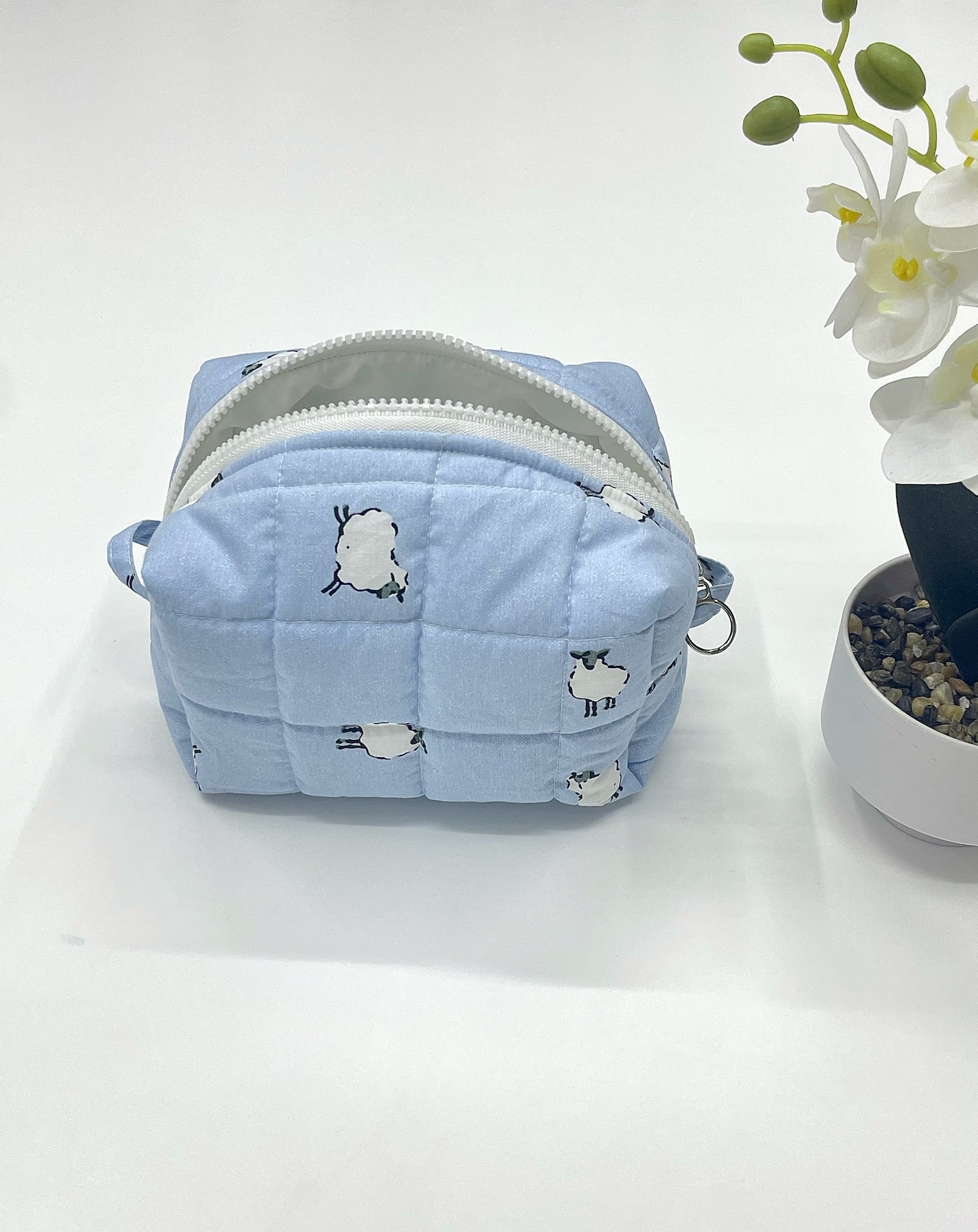 Cloud Sheep Quilted Pouch – Sky Blue Amora
