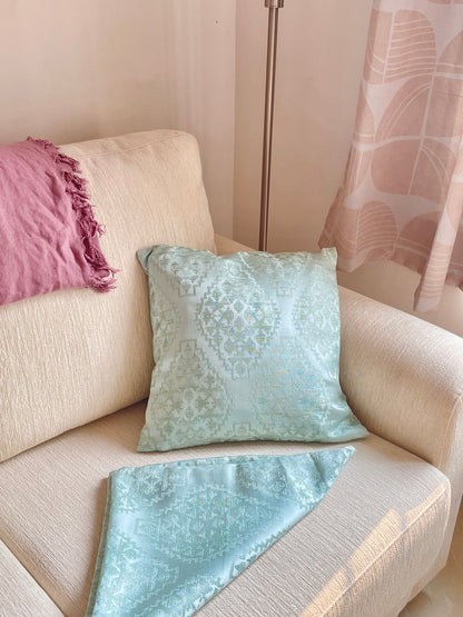 Mandarin Aqua Mosaic Pillow Cover Amora