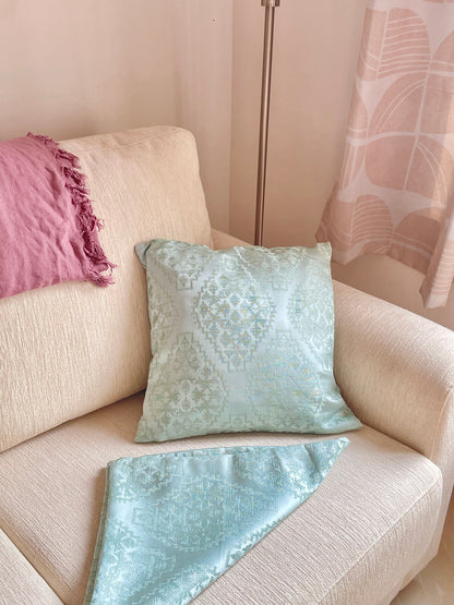 Mandarin Aqua Mosaic Pillow Cover Amora