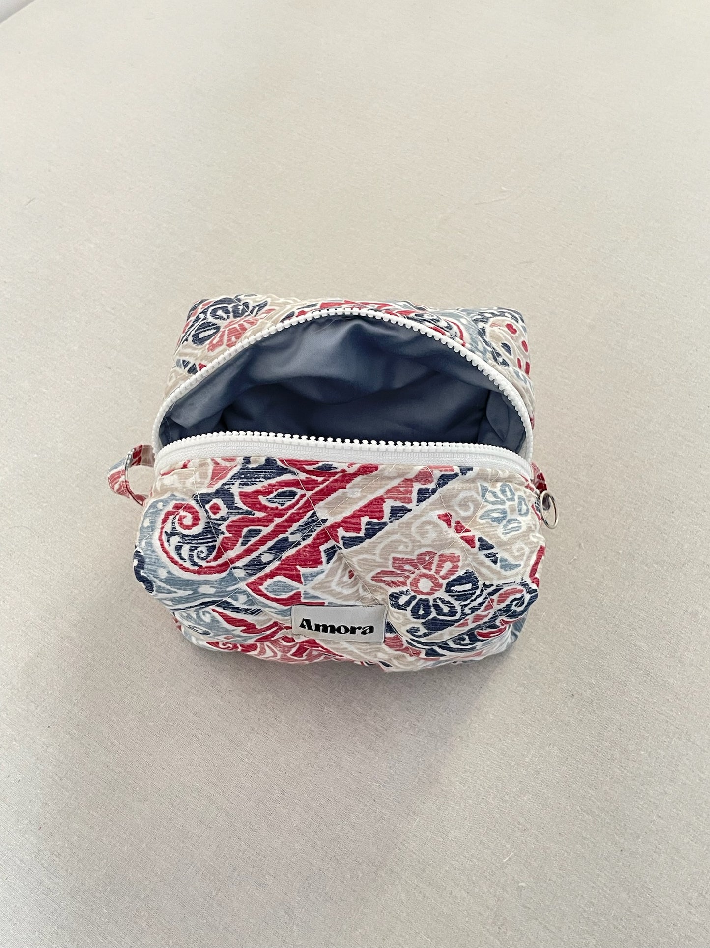 Quilted Makeup Pouch, Assorted Prints (Random Pick), 20×12×10 cm, Cotton Lining, Handmade