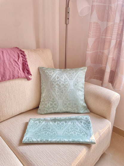 Mandarin Aqua Mosaic Pillow Cover Amora