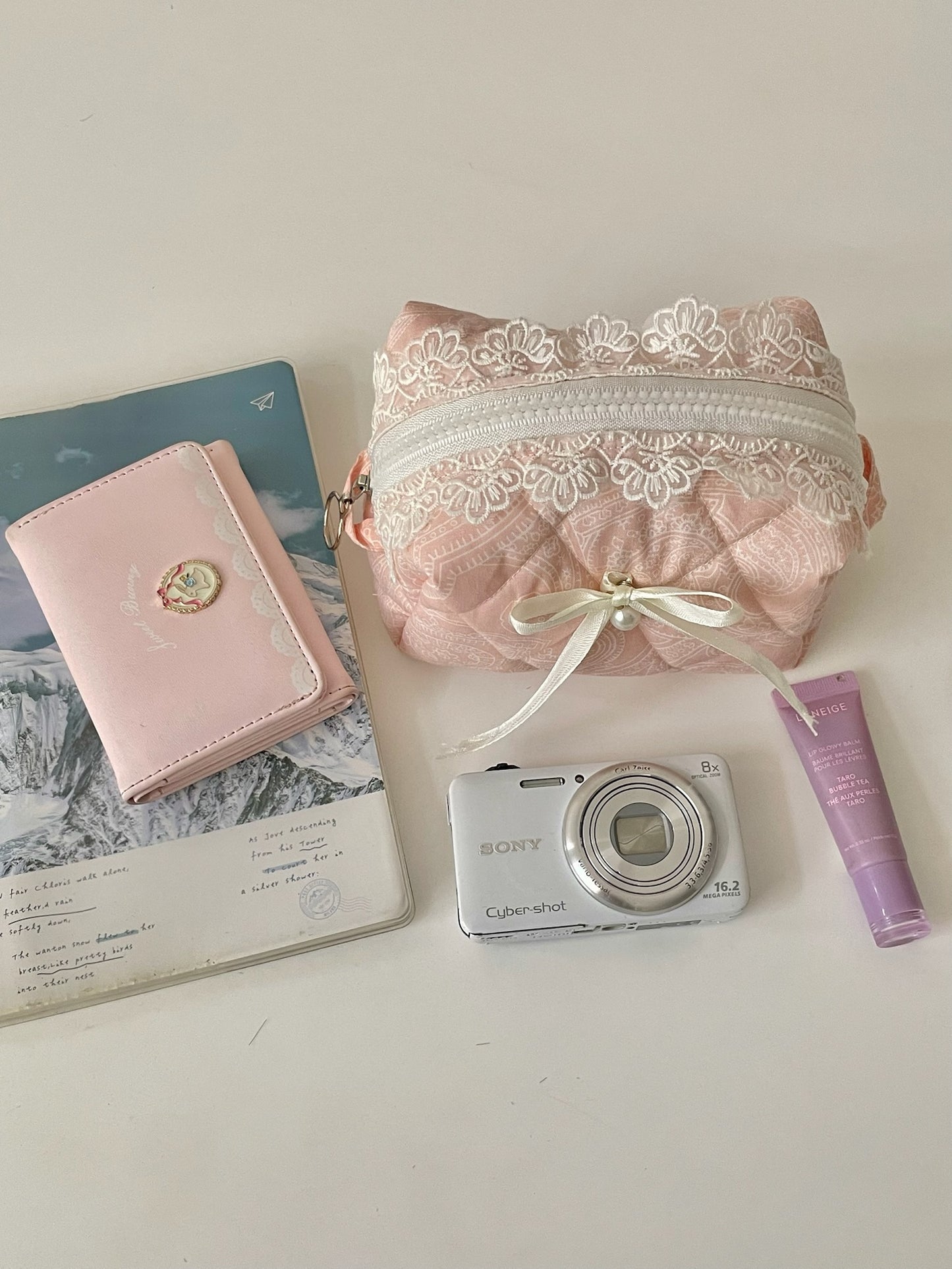 Amora Ivory Edition - Sakura Pink Mini Quilted Beauty Case