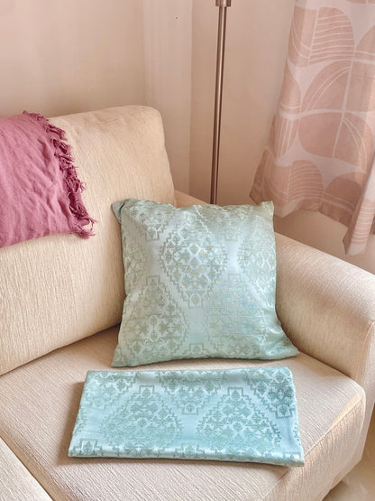 Mandarin Aqua Mosaic Pillow Cover Amora
