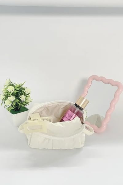 Amora Ivory Edition - Cream Plush Quilted Beauty Case