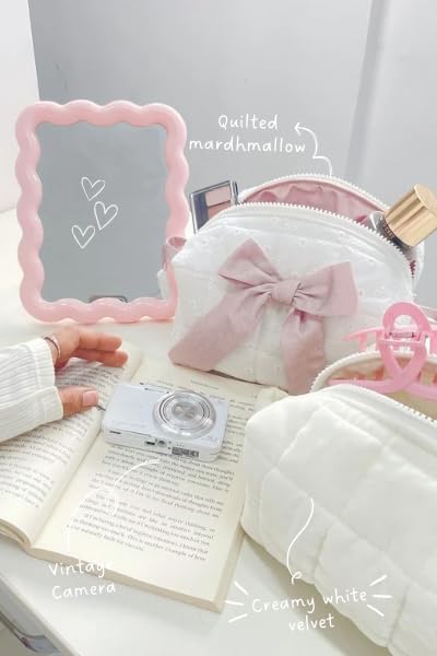 Amora Ivory Edition - Cream Plush Quilted Beauty Case