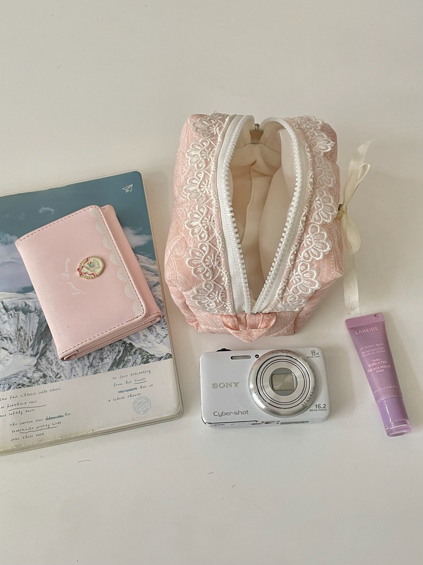 Amora Ivory Edition - Sakura Pink Mini Quilted Beauty Case